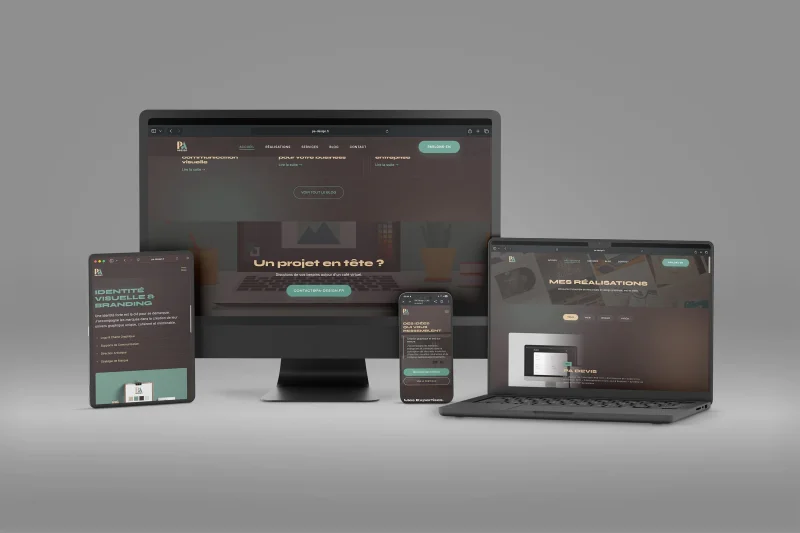 Mockup responsive d’un site internet réalisé par PA Design