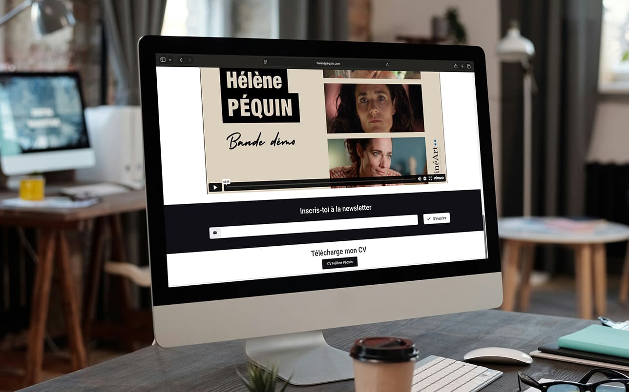 Interface d'accueil du site Hélène Péquin