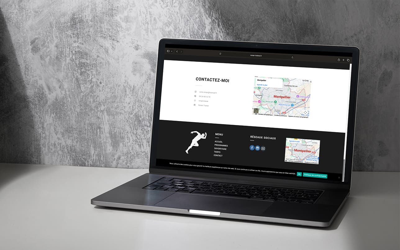 Page d'accueil du site Ronan Trainer
