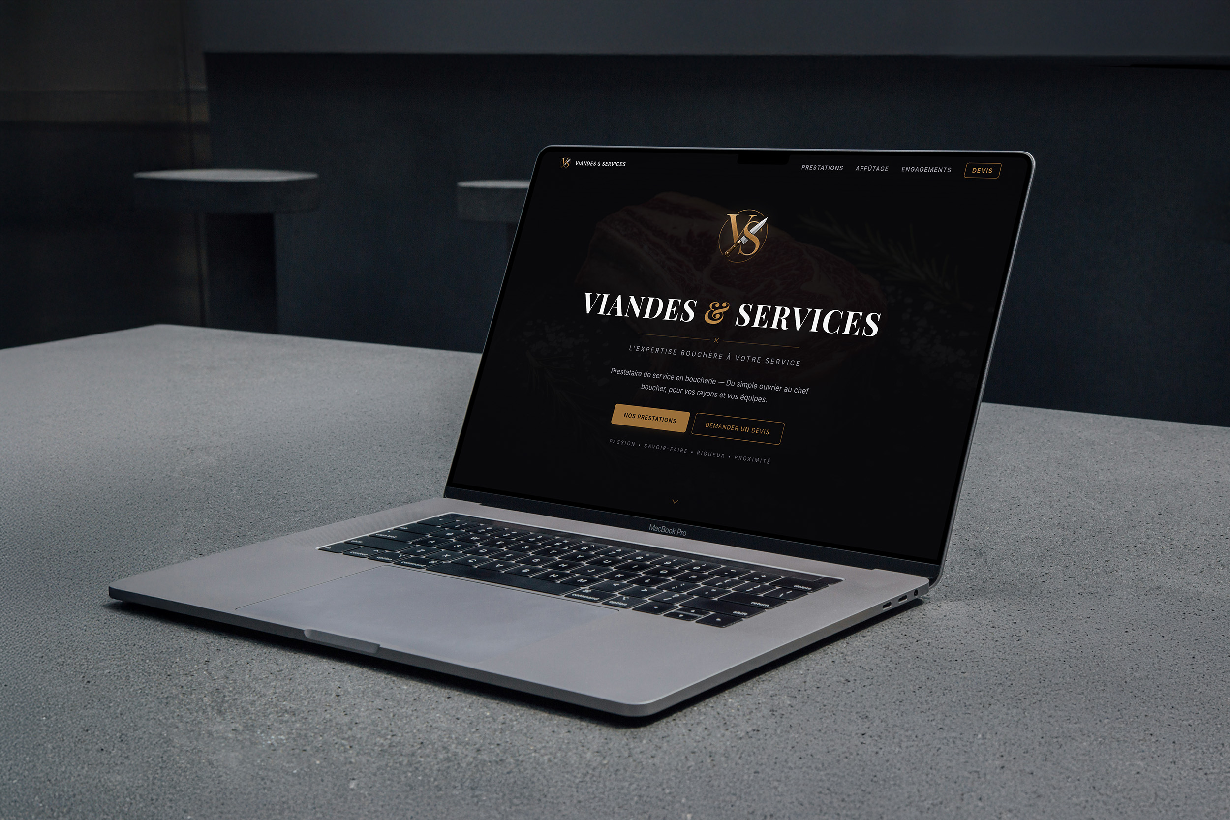 Aperçu du site internet Viandes Services réalisé par PA Design